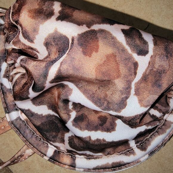 Missguided Nwot Animal Print Halter Bikini Top Size 2 - Picture 3 of 5